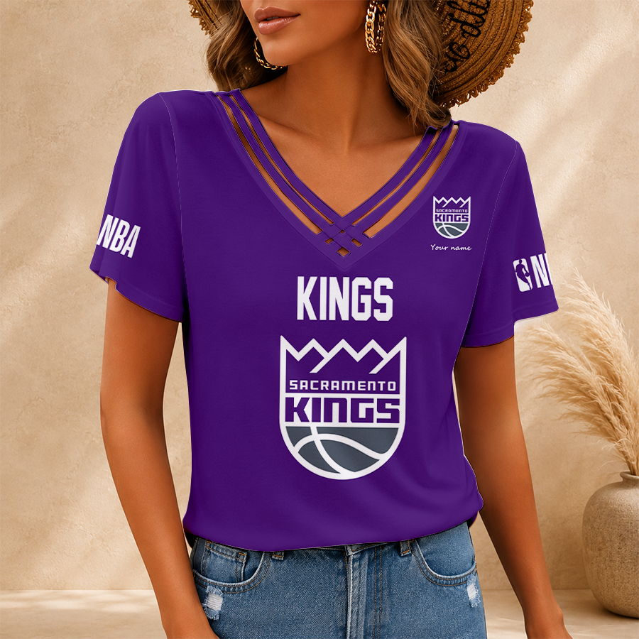 Limited Edition – Customized NBA Sacramento Kings V-Neck Shirt