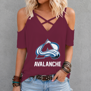 Limited Edition – Customized NHL Colorado Avalanche Criss Cross V-Neck Top