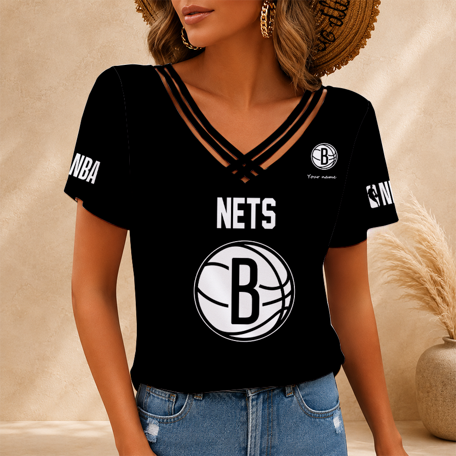 Limited Edition – Customized NBA Brooklyn Nets V-Neck Shirt