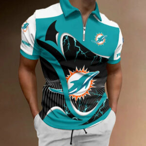 Limited Edition – Customized NFL Miami Dolphins Zip Polo Shirt