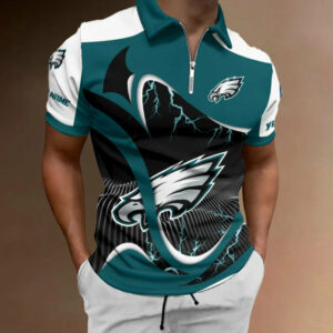 Limited Edition – Customized NFL Philadelphia Eagles Zip Polo Shirt