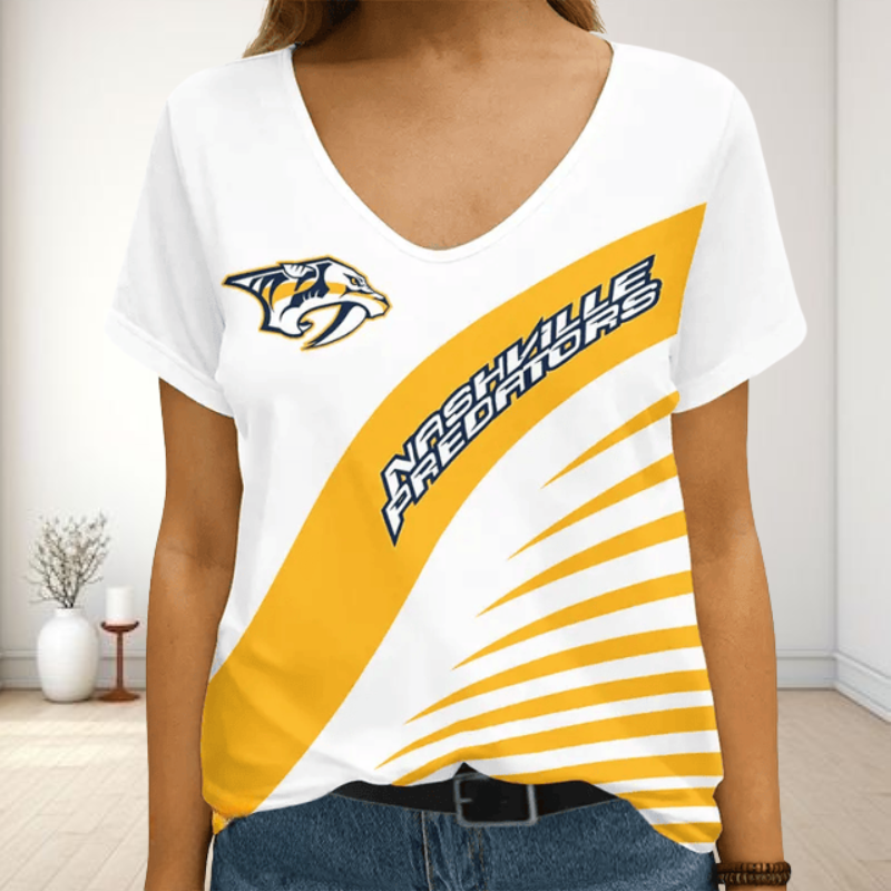 Limited Edition – Customized NHL Nashville Predators V-Neck Female Shirt