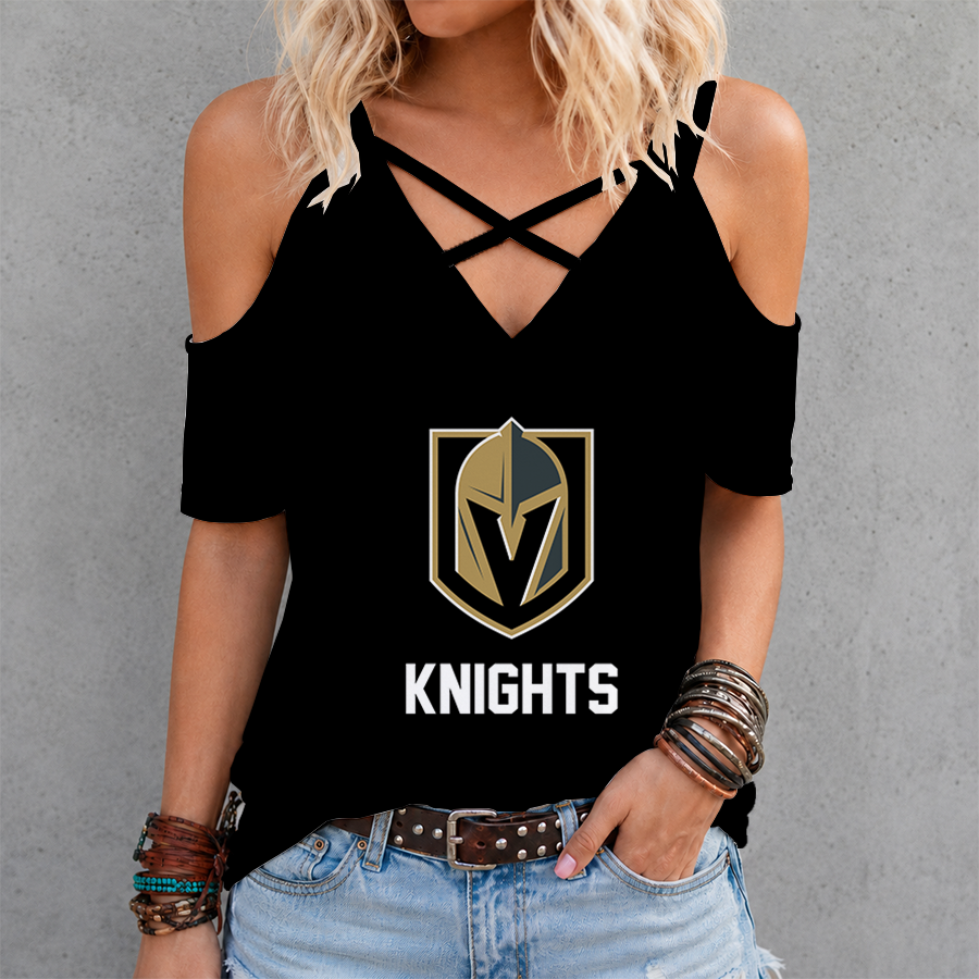 Limited Edition – Customized NHL Vegas Golden Knights Criss Cross V-Neck Top
