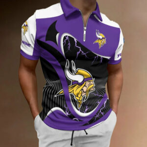 Limited Edition – Customized NFL Minnesota Vikings Zip Polo Shirt