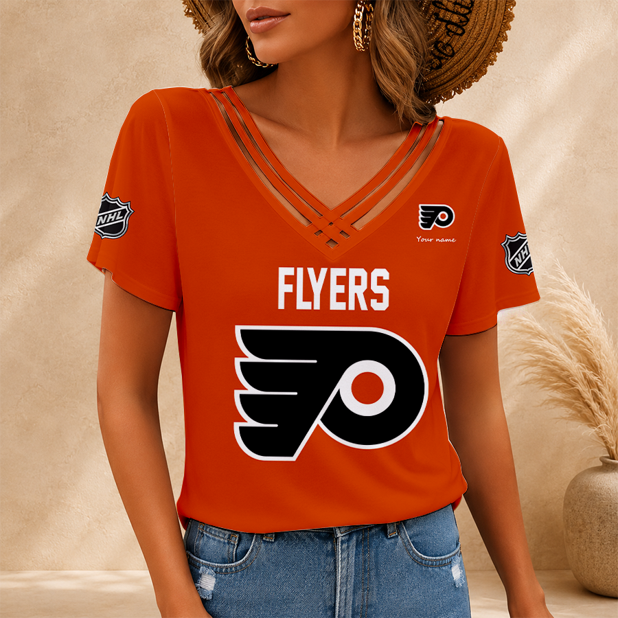 Limited Edition – Customized NHL Philadelphia Flyers V-Neck Shirt