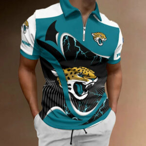 Limited Edition – Customized NFL Jacksonville Jaguars Zip Polo Shirt