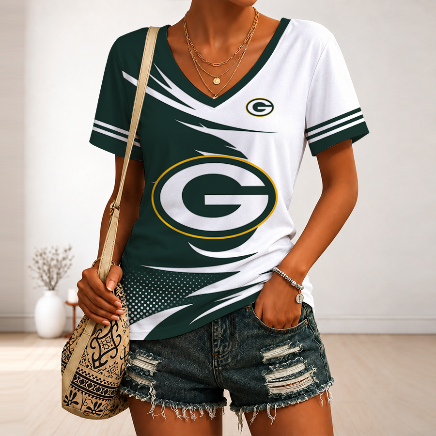 Limited Edition – Customized NFL Green Bay Packers V-Neck Female Shirt