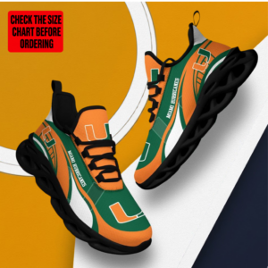 Limited Edition – New Customized NCAA Miami Hurricanes Max Soul Sneakers
