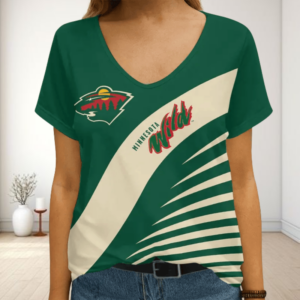 Limited Edition – Customized NHL Minnesota Wild V-Neck Female Shirt