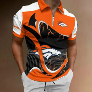 Limited Edition – Customized NFL Denver Broncos Zip Polo Shirt