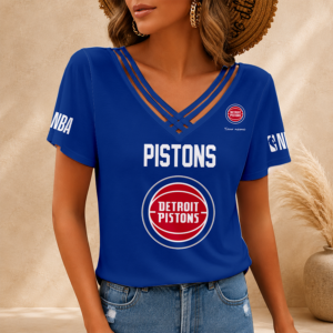 Limited Edition – Customized NBA Detroit Pistons V-Neck Shirt
