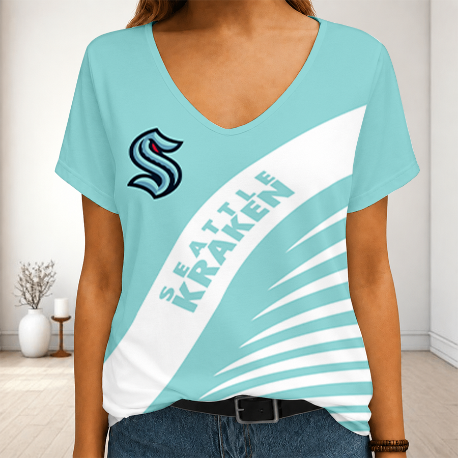 Limited Edition – Customized NHL Seattle Kraken V-Neck Female Shirt