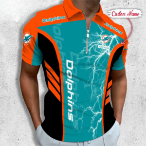 Limited Edition – Customized NFL Miami Dolphins Zip Polo Shirt