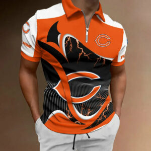 Limited Edition – Customized NFL Chicago Bears Zip Polo Shirt