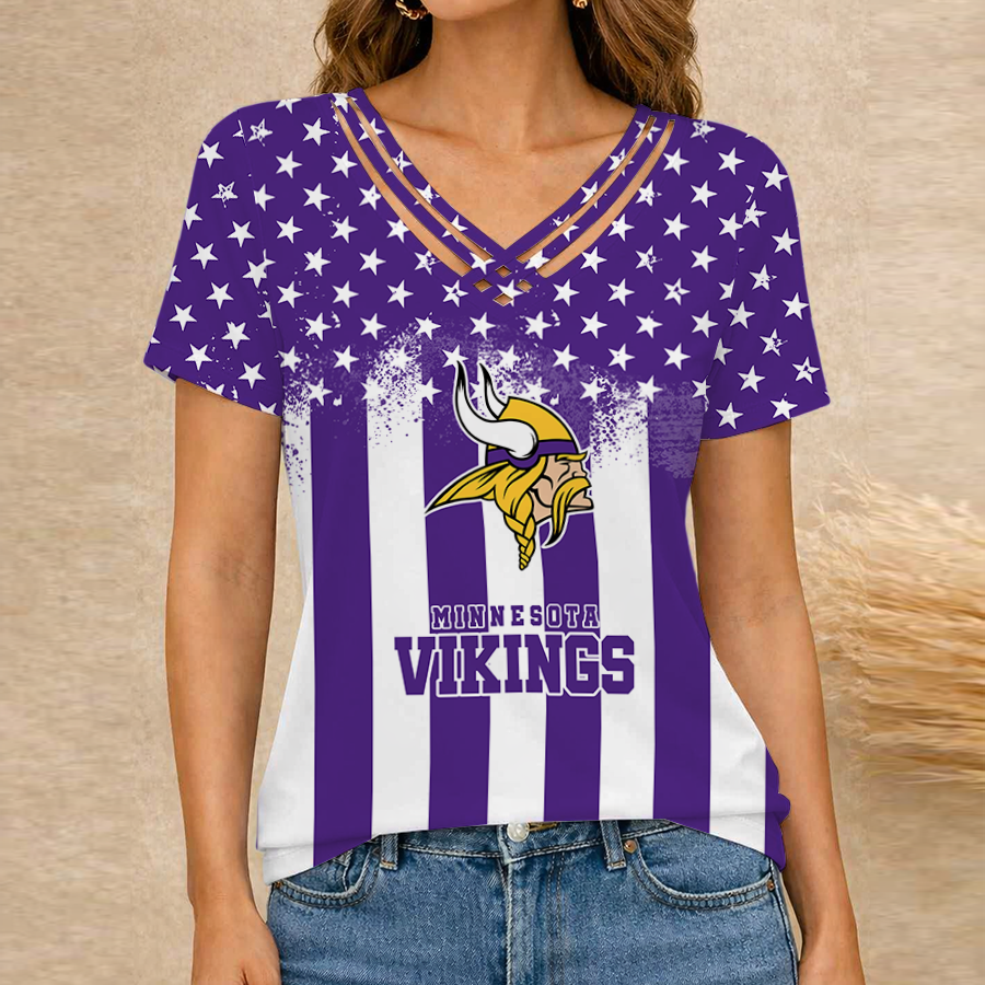 Limited Edition – Customized NFL Minnesota Vikings V-Neck Shirt