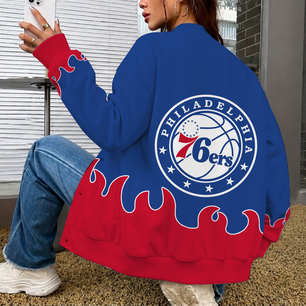 Limited Edition – Customized NBA Philadelphia 76Ers Baseball Jacket - Image 2
