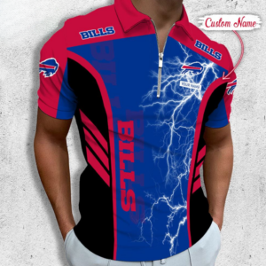 Limited Edition – Customized NFL Buffalo Bills Zip Polo Shirt