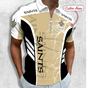 Limited Edition – Customized NFL New Orleans Saints Zip Polo Shirt