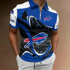 Limited Edition – Customized NFL Buffalo Bills Zip Polo Shirt