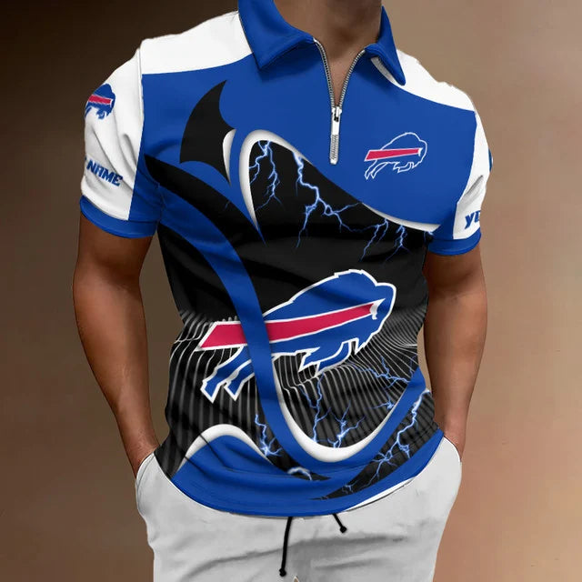 Limited Edition – Customized NFL Buffalo Bills Zip Polo Shirt