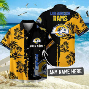 Limited Edition – Customized NFL Los Angeles Rams Unisex Hawaiian Shirt & Shorts Set