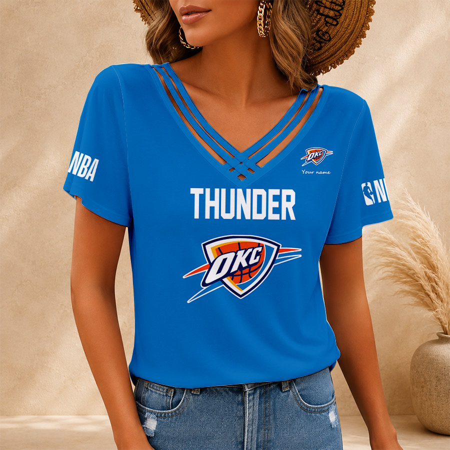 Limited Edition – Customized NBA Oklahoma City Thunder V-Neck Shirt