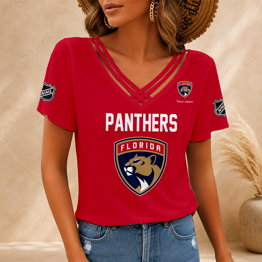 Limited Edition – Customized NHL Florida Panthers V-Neck Shirt