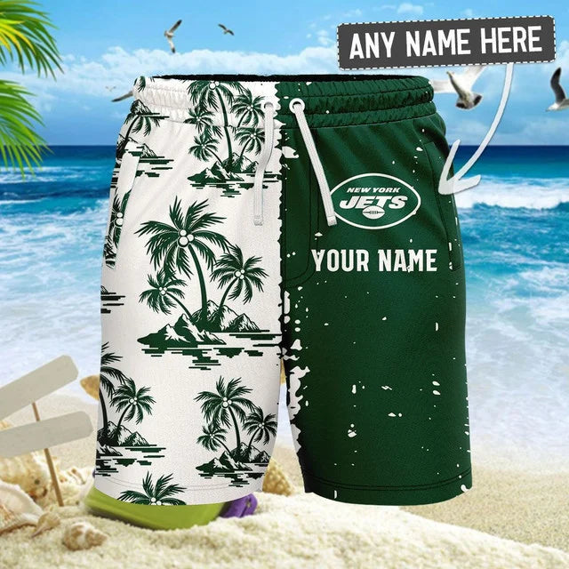 Limited Edition – Customized NFL Nyj New York Jets Unisex Hawaiian Shirt & Shorts Set - Image 2