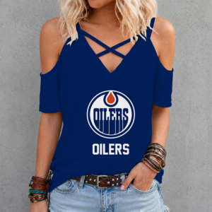 Limited Edition – Customized NHL Edmonton Oilers Criss Cross V-Neck Top