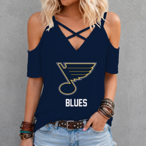 Limited Edition – Customized NHL St. Louis Blues Criss Cross V-Neck Top