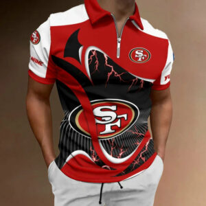 Limited Edition – Customized NFL San Francisco 49Ers Zip Polo Shirt