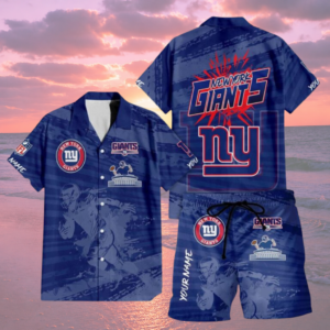 Limited Edition – Customized NFL New York Giants Unisex Hawaiian Shirt & Shorts Set