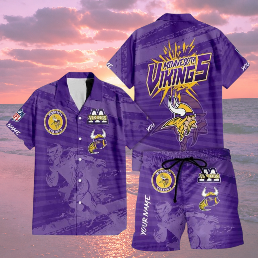 Limited Edition – Customized NFL Minnesota Vikings Unisex Hawaiian Shirt & Shorts Set