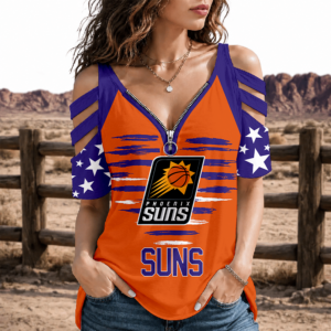 Limited Edition – Customized NBA Phoenix Suns Strappy Cold-Shoulder Top