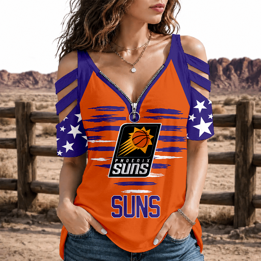 Limited Edition – Customized NBA Phoenix Suns Strappy Cold-Shoulder Top