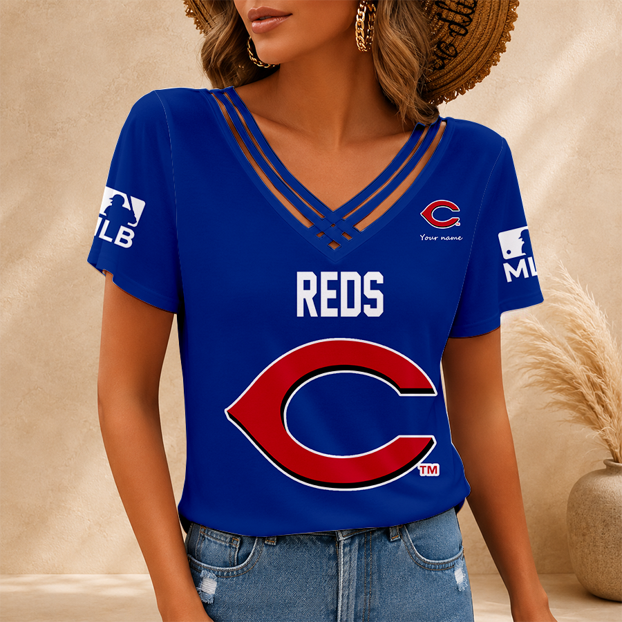 Limited Edition – Customized MLB Cincinnati Reds V-Neck Shirt