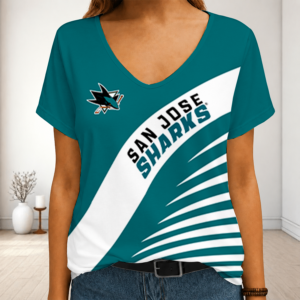 Limited Edition – Customized NHL San Jose Sharks V-Neck Female Shirt