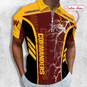 Limited Edition – Customized NFL Washington Commanders Zip Polo Shirt