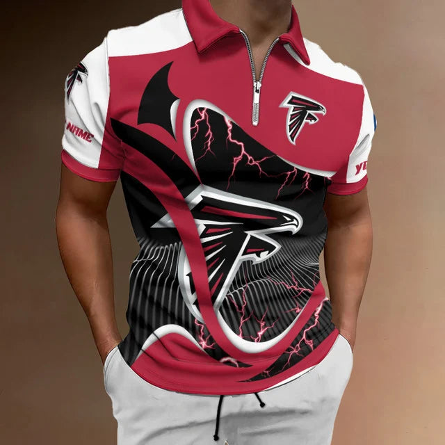 Limited Edition – Customized NFL Atlanta Falcons Zip Polo Shirt