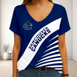 Limited Edition – Customized NHL Vancouver Canucks V-Neck Female Shirt