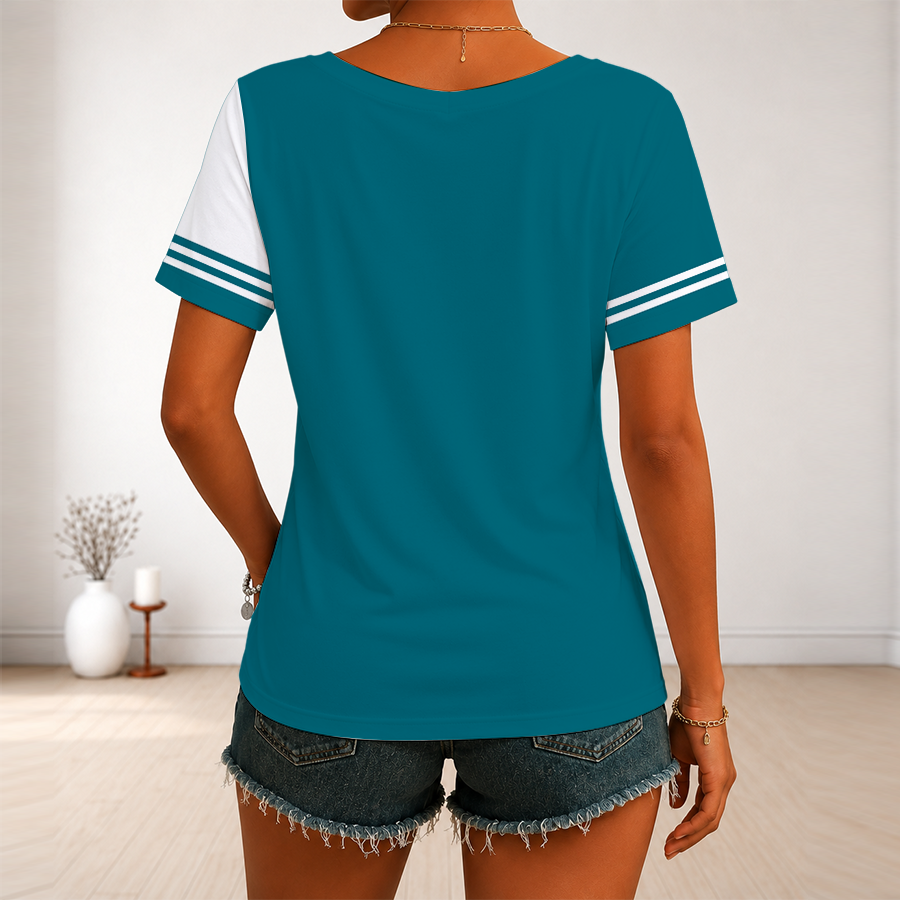Limited Edition – Customized NFL Jacksonville Jaguars V-Neck Female Shirt - Image 2