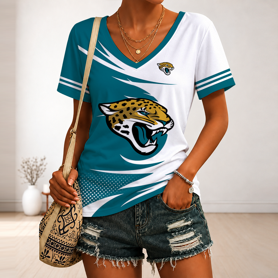Limited Edition – Customized NFL Jacksonville Jaguars V-Neck Female Shirt