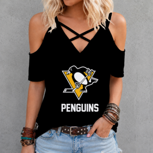 Limited Edition – Customized NHL Pittsburgh Penguins Criss Cross V-Neck Top