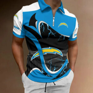 Limited Edition – Customized NFL Los Angeles Chargers Zip Polo Shirt