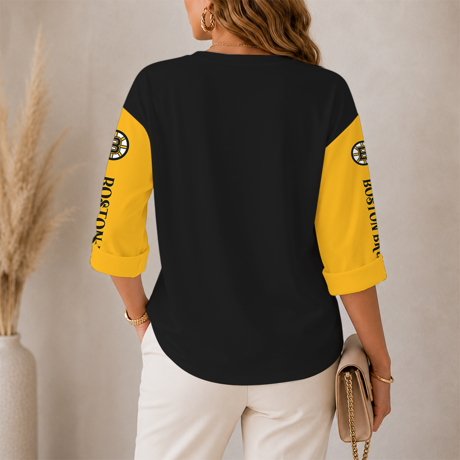 Limited Edition – Customized NHL Boston Bruins Women’S Heart V-Neck Long Sleeve Shirt - Image 2