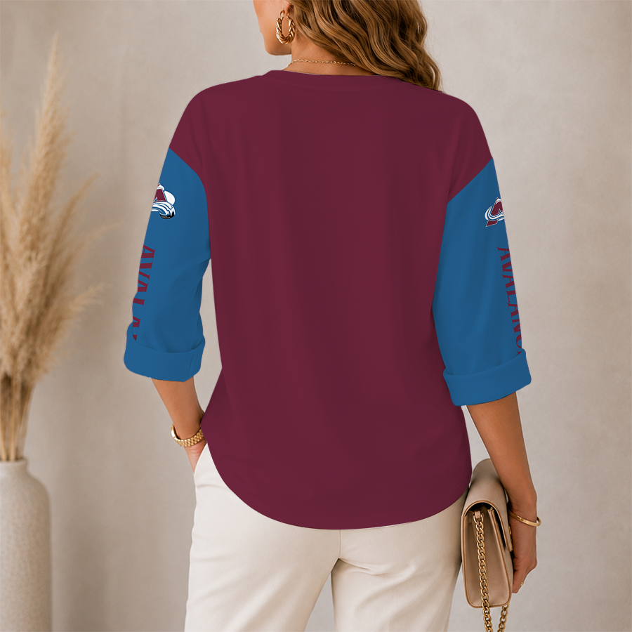 Limited Edition – Customized NHL Colorado Avalanche Women’S Heart V-Neck Long Sleeve Shirt - Image 2