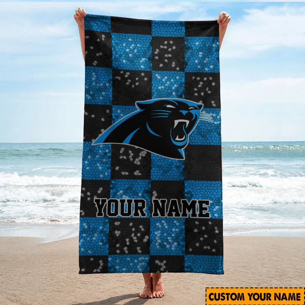 Limited Edition – Customized NFL Carolina Panthers Beach Towel