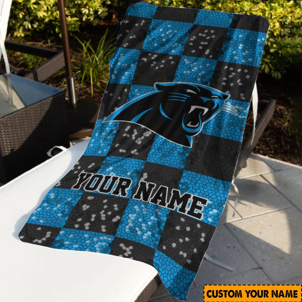 Limited Edition – Customized NFL Carolina Panthers Beach Towel - Image 2