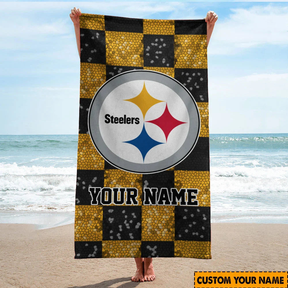 Limited Edition – Customized NFL Pittsburgh Steelers Beach Towel - Image 2