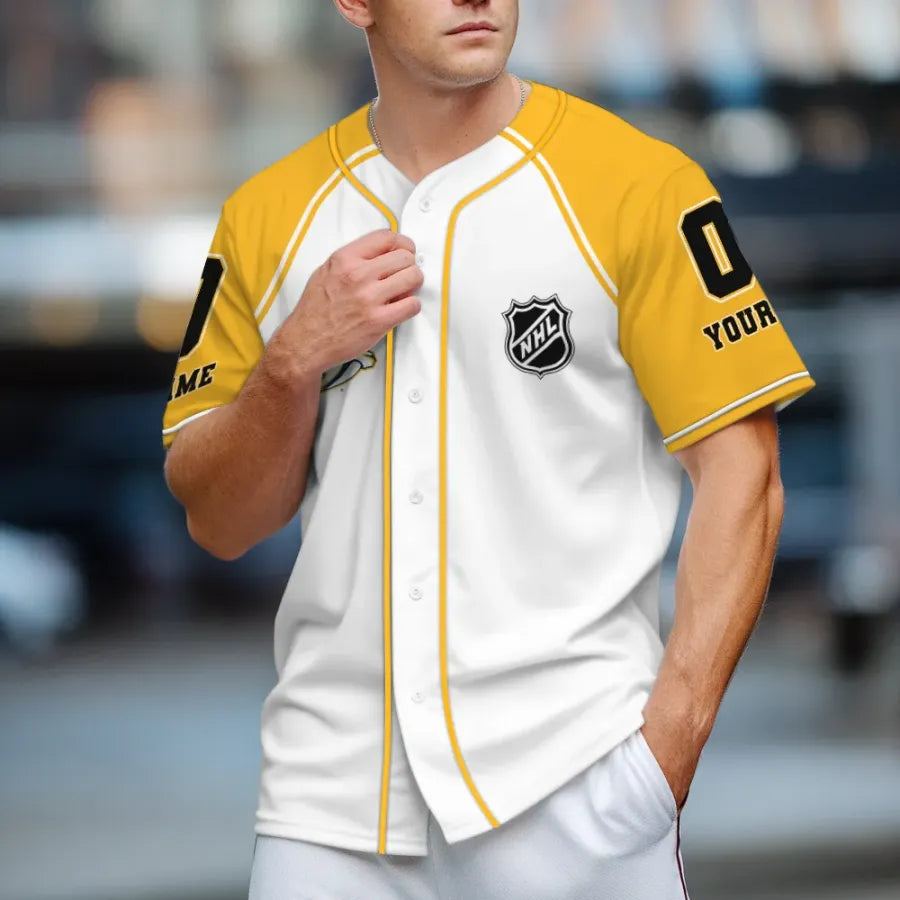Limited Edition – Customized NHL Nashville Predators Baseball Jersey - Image 2